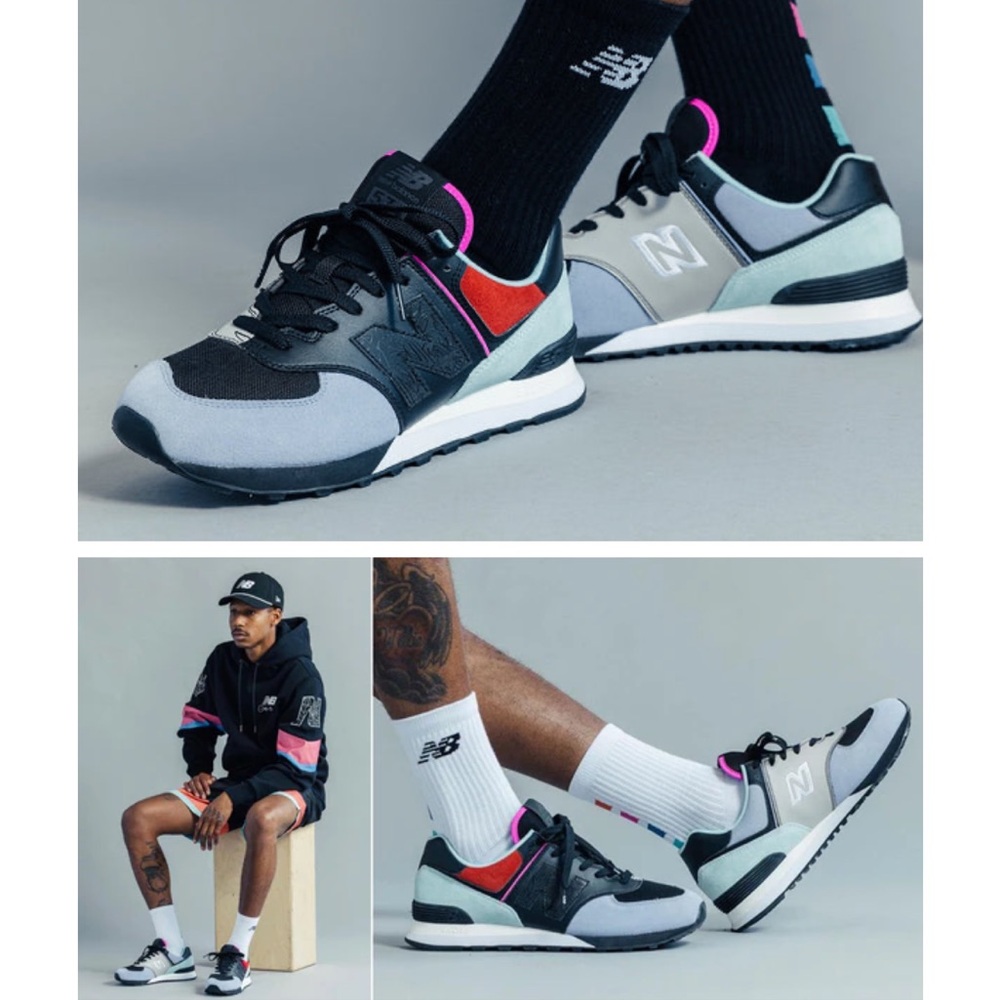 NEW BALANCE 574 LDG LOUIS DE GUZMAN SNEAKERS SIZE 11.5 GEOMETRIC COLORBLOCK
